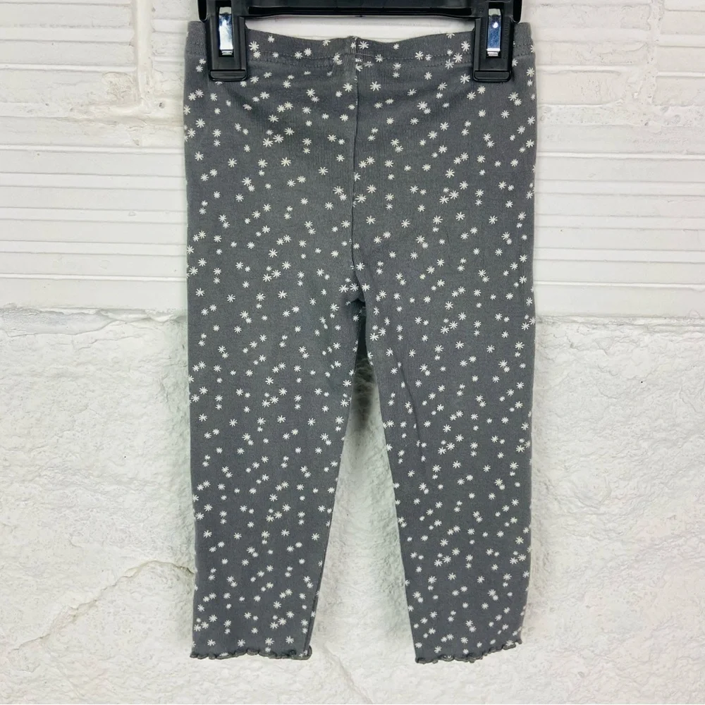 GYMBOREE Gray Floral ruffles bottoms Kids cotton Leggings size 2T